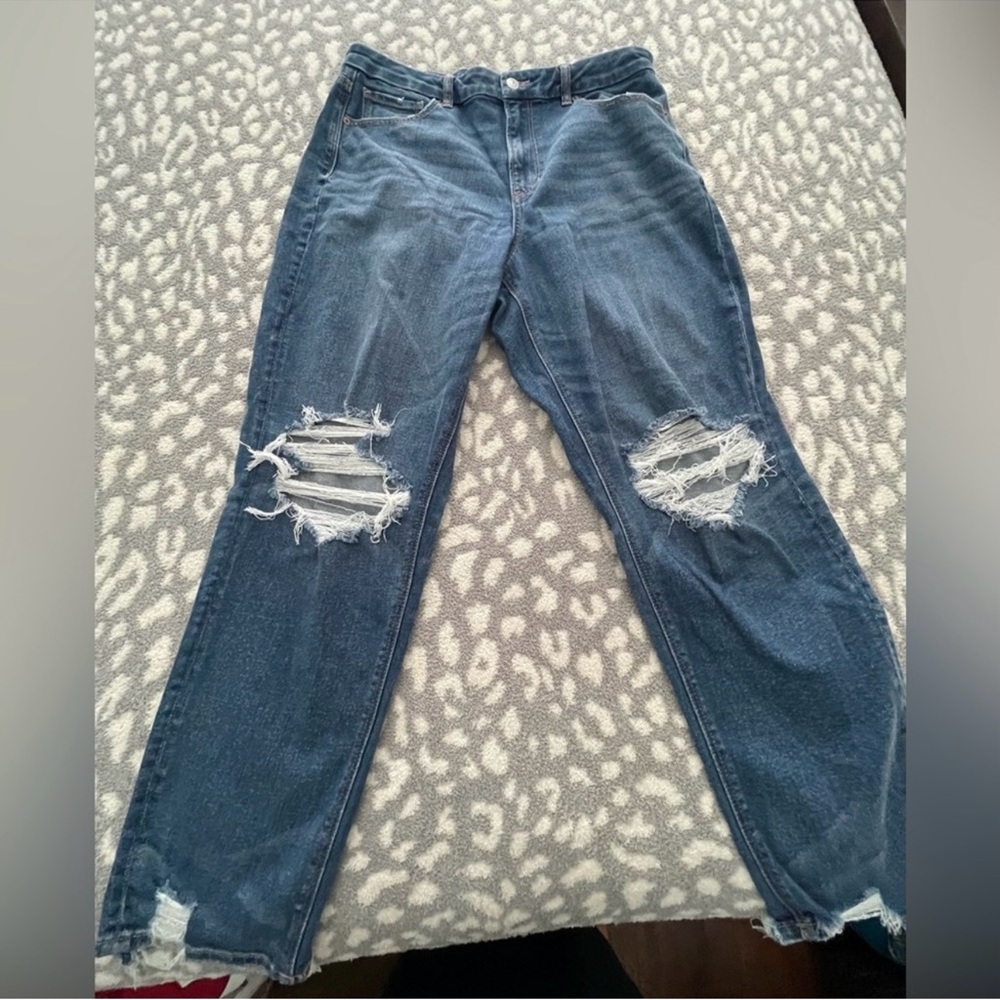 American Eagle Blue Curvy Mom Jeans